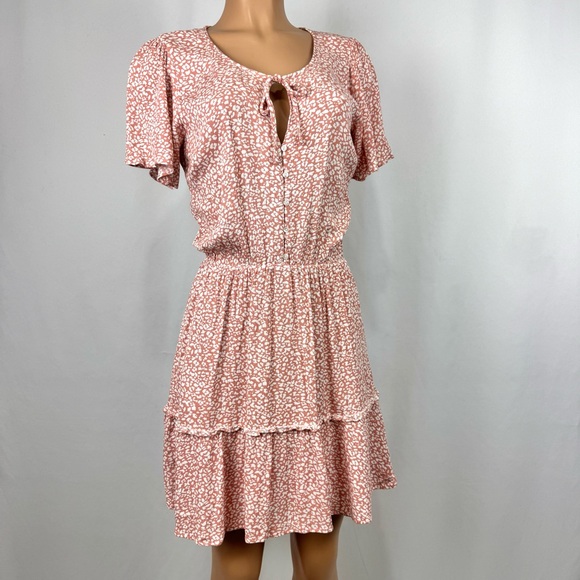 Abercrombie & Fitch Dresses & Skirts - Abercrombie & Fitch Dress Ditsy Pink Leopard Mini Y2K 90s Summer Casual Sz M